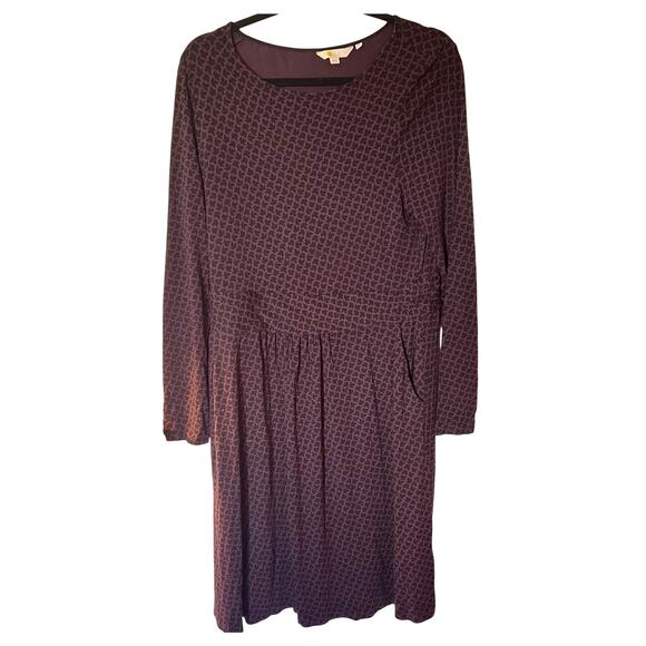 Boden Dresses & Skirts - Boden Abigail Jersey Dress Purple Black Fig Leaf SZ 14